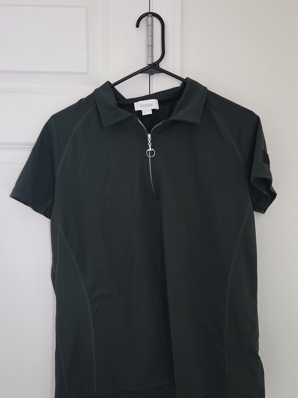 Ladies Horze Equestrian Zip Polo Top